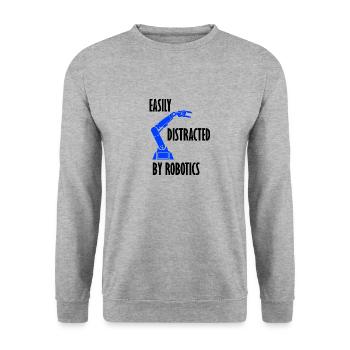 Abgelenkt von Robotics Ironic Robotic Engineer - Unisex Pullover - Weißgrau meliert - Vorne - Alina (178cm) & Michal (187cm)