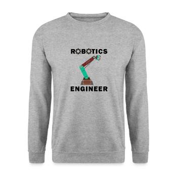 Robotik-Ingenieur Mechaniker Hobby-Roboter - Unisex Pullover - Weißgrau meliert - Vorne - Alina (178cm) & Michal (187cm)