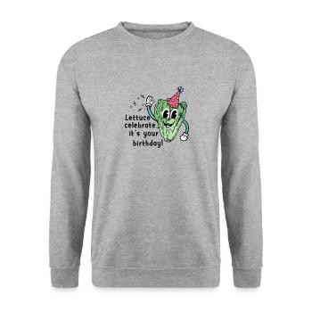Veganer Salat Geburtstag Gruß Natal Day - Unisex Pullover - Weißgrau meliert - Vorne - Alina (178cm) & Michal (187cm)
