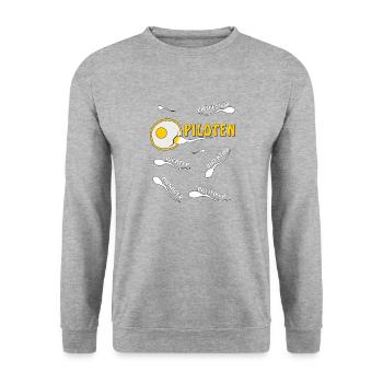 PILOTES - Sweat-shirt Unisexe - gris chiné - Devant - Alina (178cm) & Michal (187cm)