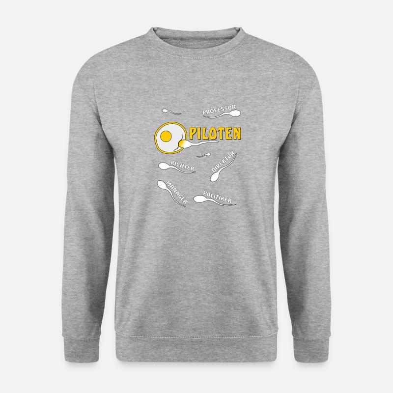 PILOTEN - Unisex Pullover - Weißgrau meliert