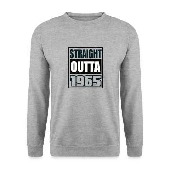 Straight Outta 1965 Birthday 1965 Born 1965 - Unisex Sweatshirt - salt & pepper - Front - Alina (178cm) & Michal (187cm)