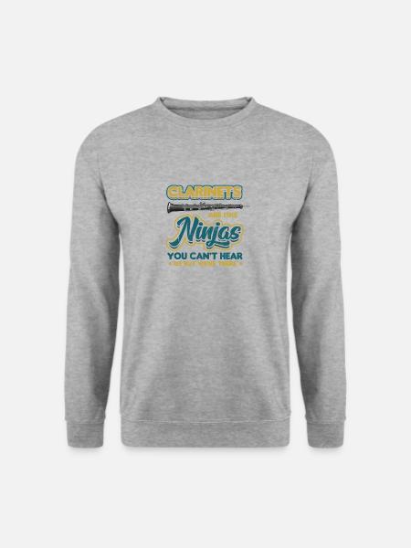 Klarinetten Sind Wie Ninjas Marching Band - Unisex Pullover - Weißgrau meliert
