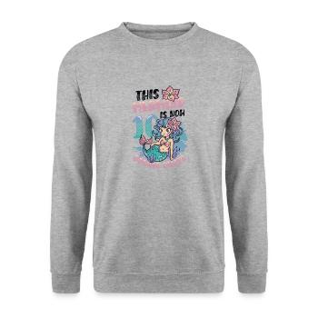 Cette sirène est maintenant à 10,deux chiffres. - Sweat-shirt Unisexe - gris chiné - Devant - Alina (178cm) & Michal (187cm)