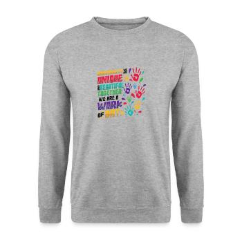 Together we are a work of art, preschool teacher - Unisex Sweatshirt - salt & pepper - Front - Alina (178cm) & Michal (187cm)