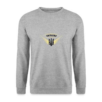 Ukraine Friede Flügel - Unisex Pullover - Weißgrau meliert - Vorne - Alina (178cm) & Michal (187cm)