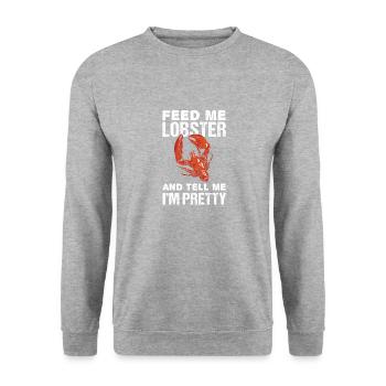 Feed Me With Crustaceans And Tell Me That - Unisex Sweatshirt - salt & pepper - Front - Alina (178cm) & Michal (187cm)