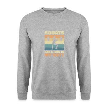 Les squats sont une douleur dans mes fesses pour les culturistes - Sweat-shirt Unisexe - gris chiné - Devant - Alina (178cm) & Michal (187cm)