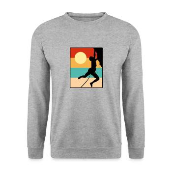 Naturliebhaber Bergsteigen Wandern Abenteuer - Unisex Pullover - Weißgrau meliert - Vorne - Alina (178cm) & Michal (187cm)