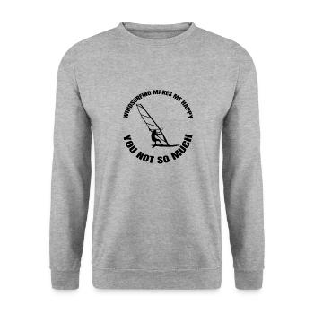 Windsurfer Geschenk Windsurfing Kitesurfer Surfen - Unisex Pullover - Weißgrau meliert - Vorne - Alina (178cm) & Michal (187cm)