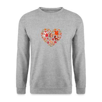 Amoureux de la nature Faune Forêt Animaux Jungle - Sweat-shirt Unisexe - gris chiné - Devant - Alina (178cm) & Michal (187cm)