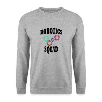 Lustiges Sprichwort Robotics Squad - Unisex Pullover - Weißgrau meliert - Vorne - Alina (178cm) & Michal (187cm)