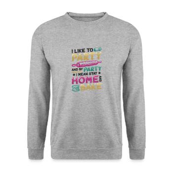 Zu Hause Bleiben Und Backen, Hobby-Bäcker. - Unisex Pullover - Weißgrau meliert - Vorne - Alina (178cm) & Michal (187cm)