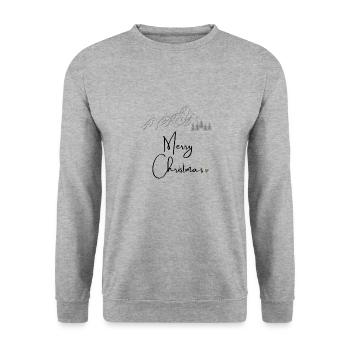 Merry Christmas - Unisex Pullover - Weißgrau meliert - Vorne - Alina (178cm) & Michal (187cm)