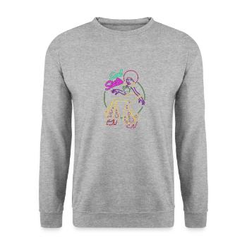 Funk Clothing | Vintage 70er Jahre Kostüm für Soul Musik - Unisex Pullover - Weißgrau meliert - Vorne - Alina (178cm) & Michal (187cm)