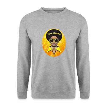 Funk Clothing | Vintage 70er Jahre Kostüm für Soul Musik - Unisex Pullover - Weißgrau meliert - Vorne - Alina (178cm) & Michal (187cm)