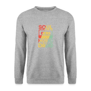 | de vêtements Funk Costume vintage des années 70 pour la musique soul - Sweat-shirt Unisexe - gris chiné - Devant - Alina (178cm) & Michal (187cm)