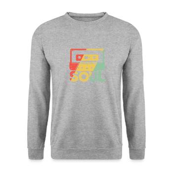 Funk Clothing | Vintage 70er Jahre Kostüm für Soul Musik - Unisex Pullover - Weißgrau meliert - Vorne - Alina (178cm) & Michal (187cm)