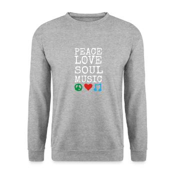 Funk Clothing | Vintage 70er Jahre Kostüm für Soul Musik - Unisex Pullover - Weißgrau meliert - Vorne - Alina (178cm) & Michal (187cm)