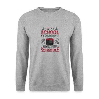 Ja, Ich Bin Ein Schulberater Nein. - Unisex Pullover - Weißgrau meliert - Vorne - Alina (178cm) & Michal (187cm)