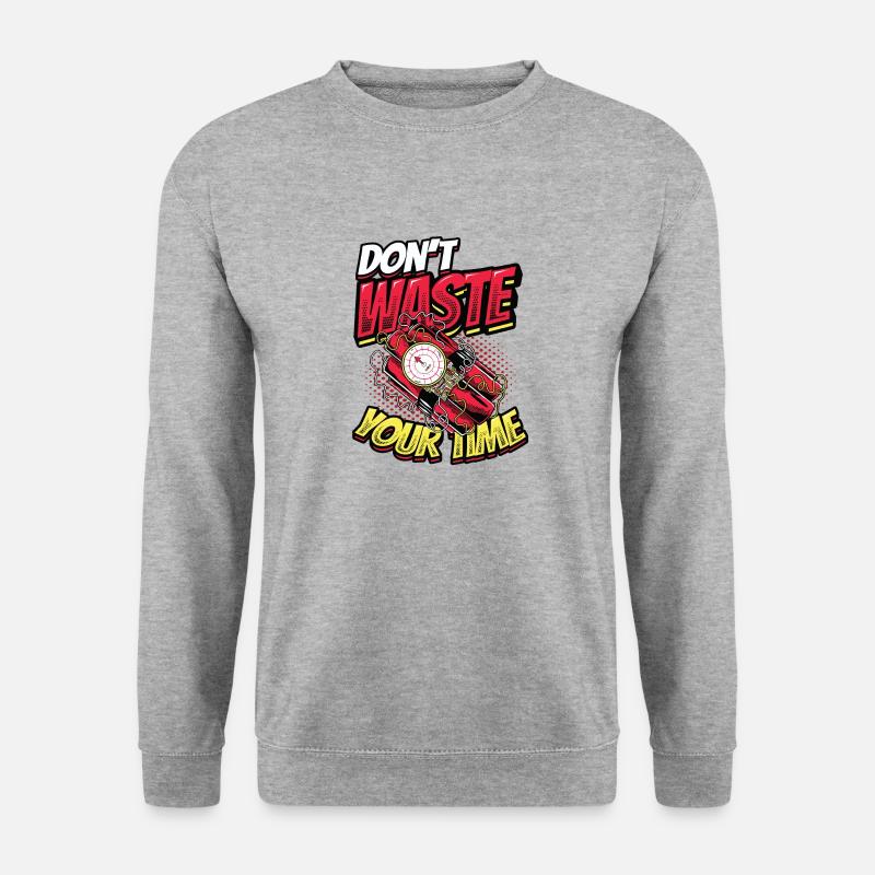 Verschwenden Sie Nicht Ihre Zeit. - Unisex Pullover - Weißgrau meliert