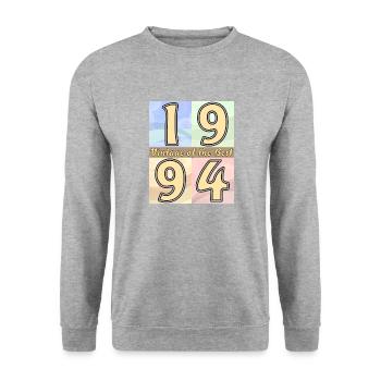 BIRTHDAY YEAR 1994 - Unisex Sweatshirt - salt & pepper - Front - Alina (178cm) & Michal (187cm)