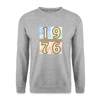BIRTHDAY YEAR 1976 - Unisex Sweatshirt - salt & pepper - Front - Alina (178cm) & Michal (187cm)