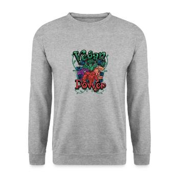 Vegan Power Vegan Fitness Vegan Athlete - Unisex Sweatshirt - salt & pepper - Front - Alina (178cm) & Michal (187cm)