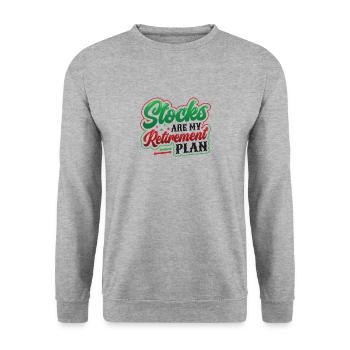 Aktien Sind Mein Ruhestandsplan - Unisex Pullover - Weißgrau meliert - Vorne - Alina (178cm) & Michal (187cm)