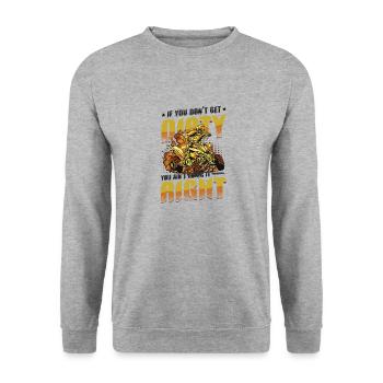 Mach Dich Nicht Schmutzig Du Machst Es Nicht - Unisex Pullover - Weißgrau meliert - Vorne - Alina (178cm) & Michal (187cm)