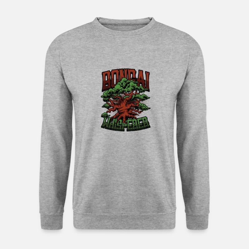 Bonsai-flüsterer, Bonsai-baum. - Unisex Pullover - Weißgrau meliert