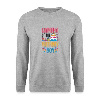 Grandma Of the Birthday Child - Unisex Sweatshirt - salt & pepper - Front - Alina (178cm) & Michal (187cm)