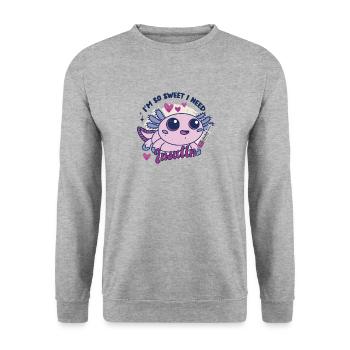 Ich Bin So Süß, Ich Brauche Insulin - Unisex Pullover - Weißgrau meliert - Vorne - Alina (178cm) & Michal (187cm)