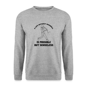 Baseball Gift Baseball Game Baseball Lovers - Unisex Sweatshirt - salt & pepper - Front - Alina (178cm) & Michal (187cm)