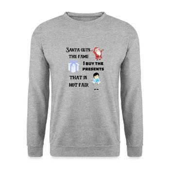 Santa gets the fame - Unisex Pullover - Weißgrau meliert - Vorne - Alina (178cm) & Michal (187cm)