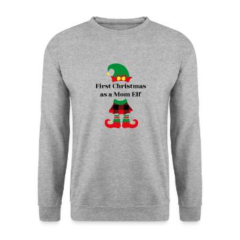 Premier Noël en tant que maman elfe - Sweat-shirt Unisexe - gris chiné - Devant - Alina (178cm) & Michal (187cm)