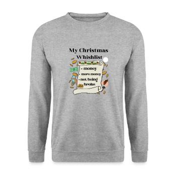 My Christmas Whishlist - Unisex Pullover - Weißgrau meliert - Vorne - Alina (178cm) & Michal (187cm)