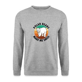 Polar Bears Make Me Smile Wildlife Animal Arctic - Unisex Sweatshirt - salt & pepper - Front - Alina (178cm) & Michal (187cm)