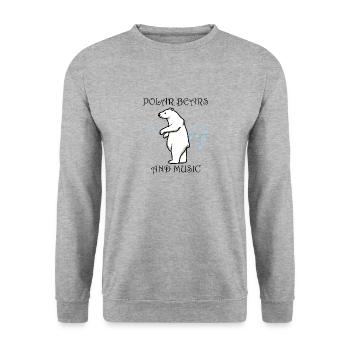 Eisbären und Musikmusiker Wilderness Animal - Unisex Pullover - Weißgrau meliert - Vorne - Alina (178cm) & Michal (187cm)