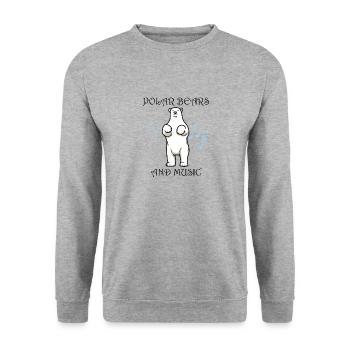 Nette Eisbären Musiknoten für Musiker - Unisex Pullover - Weißgrau meliert - Vorne - Alina (178cm) & Michal (187cm)