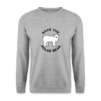 Rette Eisbären niedliche Tierschutztiere - Unisex Pullover - Weißgrau meliert - Vorne - Alina (178cm) & Michal (187cm)