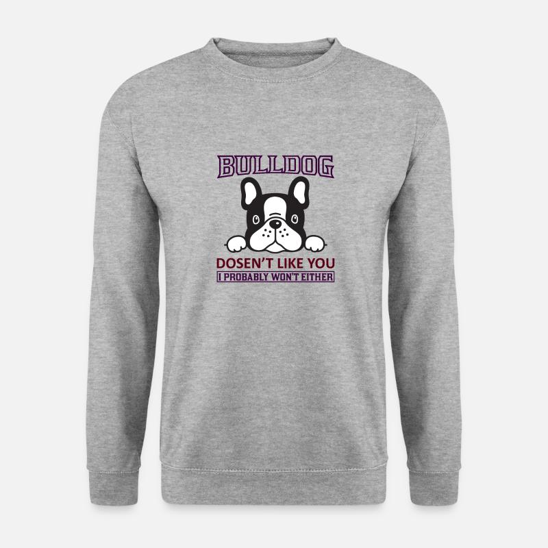 Bulldog like - Unisex Pullover - Weißgrau meliert