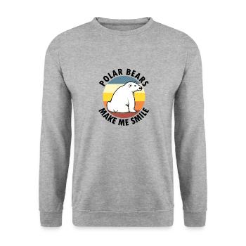 Polar Bears Cute Wildlife Animal Nature Arctic - Unisex Sweatshirt - salt & pepper - Front - Alina (178cm) & Michal (187cm)