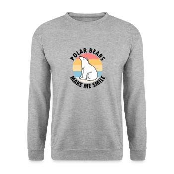 Polar Bears Smile Cute Wildlife Animal Arctic - Unisex Sweatshirt - salt & pepper - Front - Alina (178cm) & Michal (187cm)
