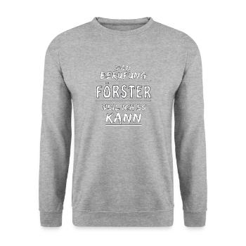 VON BERUFUNG FÖRSTER - Unisex Pullover - Weißgrau meliert - Vorne - Alina (178cm) & Michal (187cm)
