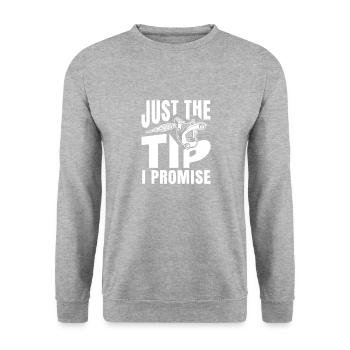 Nur Der Tipp, Den Ich Für Tattoo-fans Verspreche - Unisex Pullover - Weißgrau meliert - Vorne - Alina (178cm) & Michal (187cm)