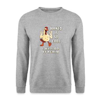 NAKED IS SO COOL I WILL DO IT AGAIN - Unisex Pullover - Weißgrau meliert - Vorne - Alina (178cm) & Michal (187cm)