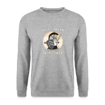 SCHACH NICHT LABERN ZIEH LIEBER - Unisex Pullover - Weißgrau meliert - Vorne - Alina (178cm) & Michal (187cm)