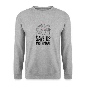 Halloween Mothman Mythical Line Art Beast Monster - Sweat-shirt Unisexe - gris chiné - Devant - Alina (178cm) & Michal (187cm)