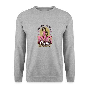 Dans Going To Be A Big Sister 2023, annoncez. - Sweat-shirt Unisexe - gris chiné - Devant - Alina (178cm) & Michal (187cm)